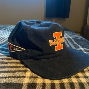 Vintage Illinois Navy Cap with Orange Logo